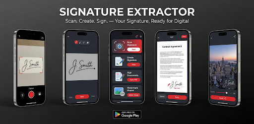 Signature Extractor app screens